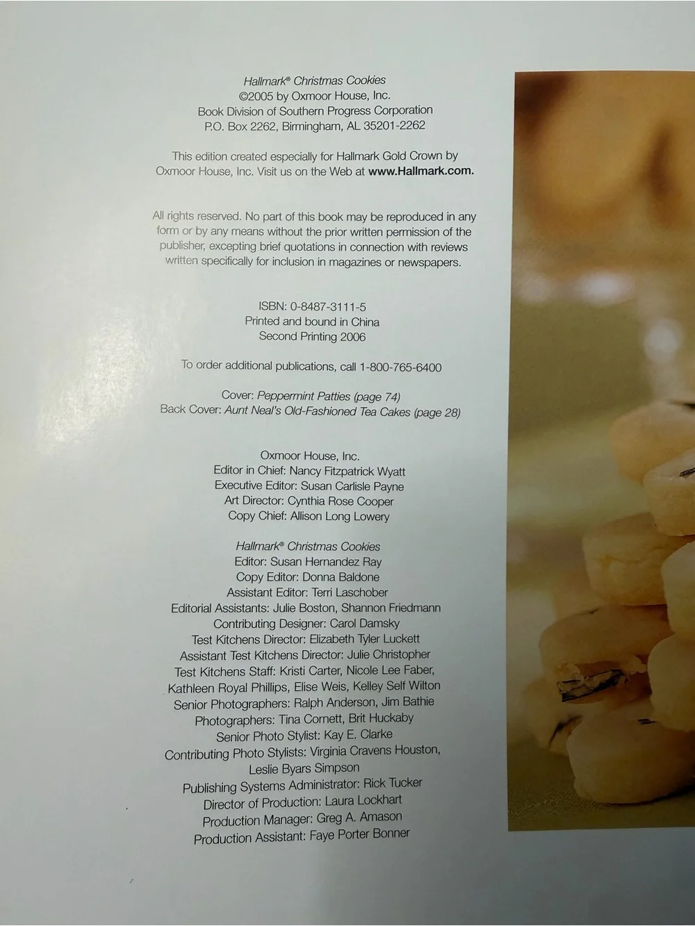 Vintage 2006 Hallmark Christmas Cookies Cookbook Recipes Cook Book Hardcover